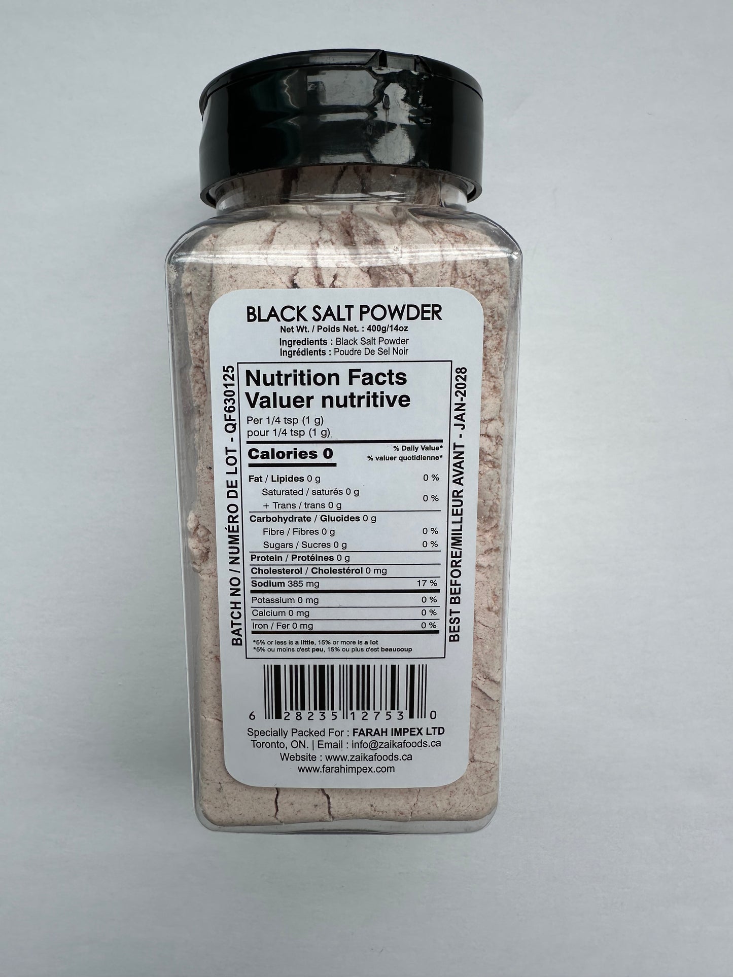 Black Salt Powder, 100% Natural Himalayan, 400g