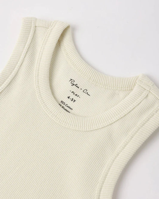 Ribbed Tank Set | Natural, Heathered Marine | Rylee & Cru
