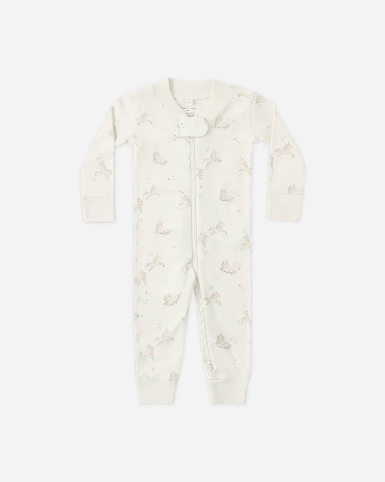 Zip Longsleeve Sleeper | Unicorns | Quincy Mae