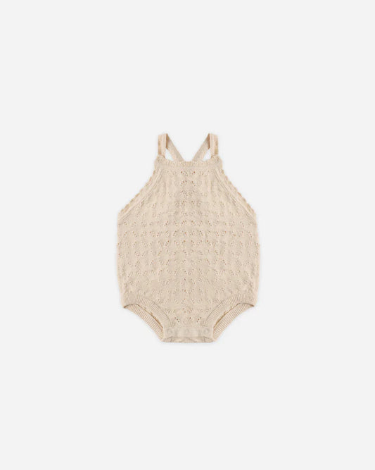 Annie Knit Romper | Ecru | Quincy Mae