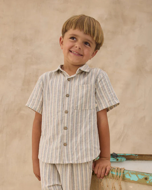 Collared Short Sleeve Shirt | Nautical Stripe | Rylee & Cru