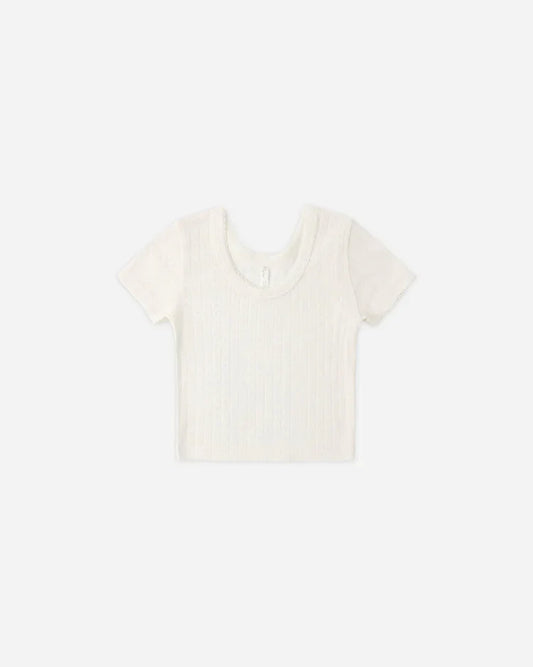 Pointelle Tee | Ivory | Rylee & Cru
