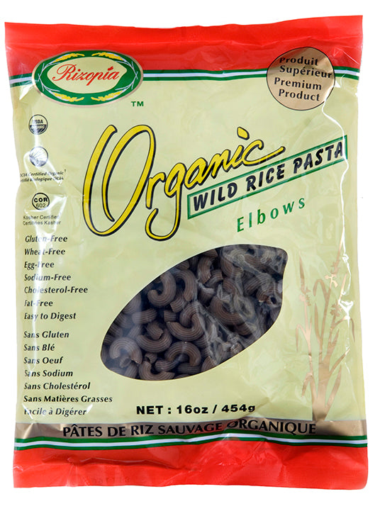 A Product of Canada- Rizopia Certified Organic Gluten Free Wild Rice Elbow Pasta, 454g