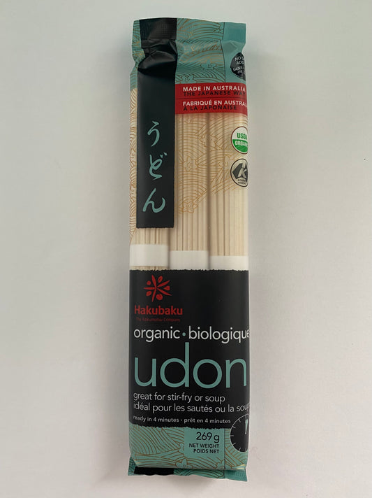 Hakubaku Authentic Organic No Salt Added Udon Noodle, 269g