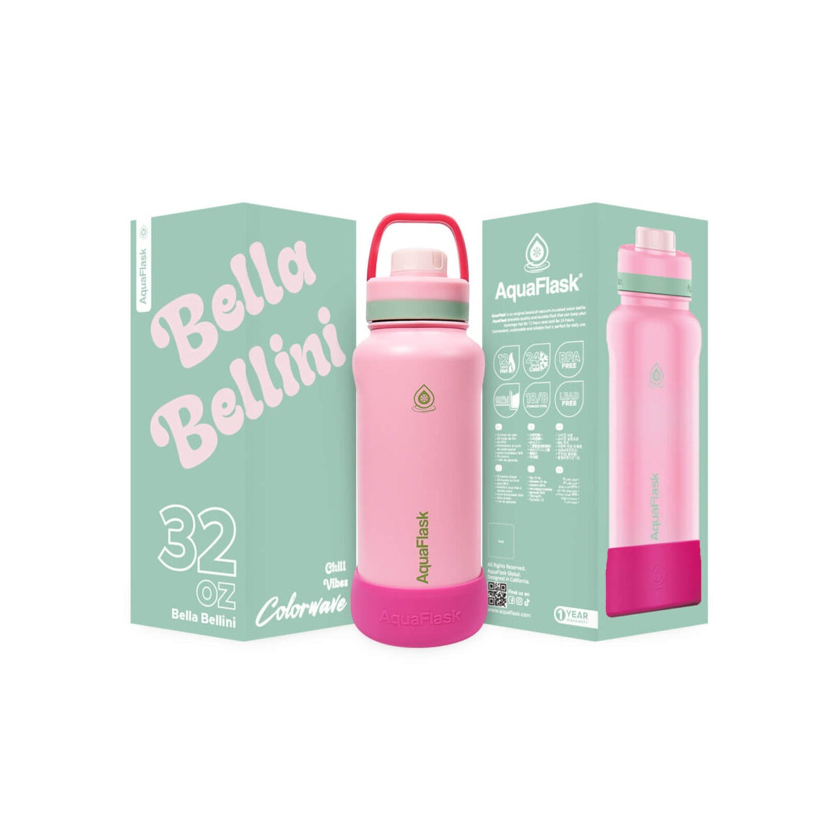 Aqua Flask Colorwave 32oz – Stainless Steel, Vacuum Insulated, Hot & Cold, Leak Proof, Travel & Office Bottle