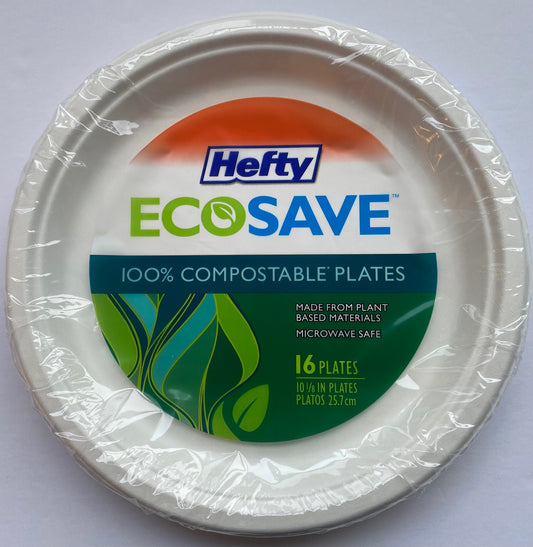 Plant Based Compostable 25cm  Dinner Plate