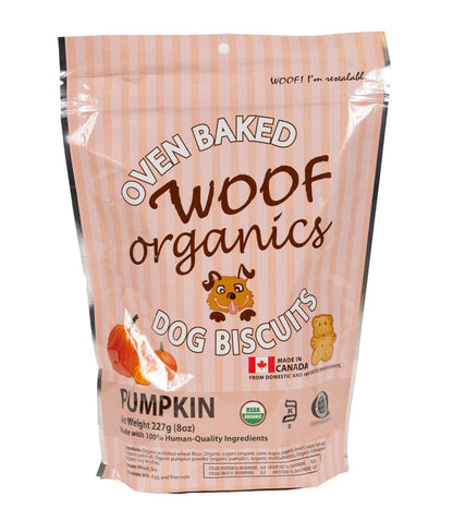 🇨🇦 Woof Organics Plant Based Pumpkin Dog Biscuits, 227g