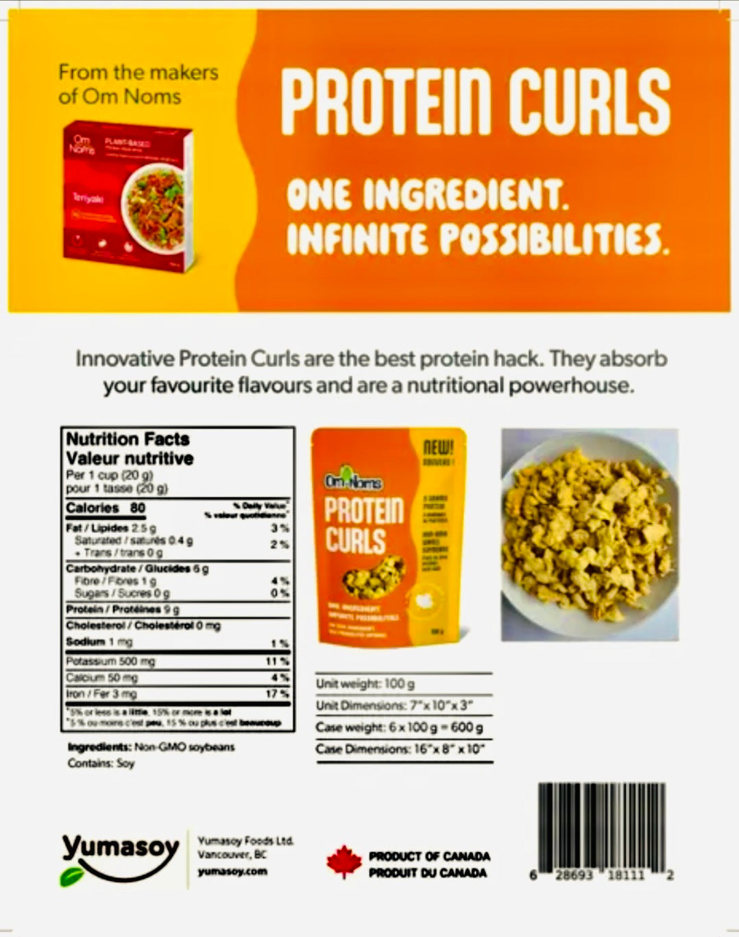 🇨🇦 Omnoms Protein Curls, 100g