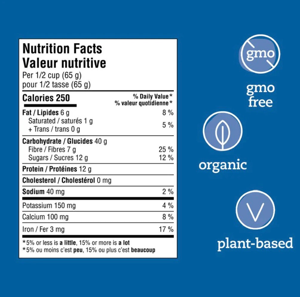 A Product of Canada- Prana Blueberry Muffin Organic Overnight Chia Oats with 12g Protein, 260g