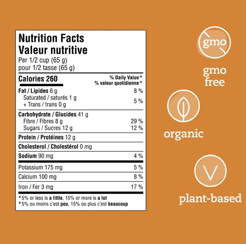 A Product of Canada-  Prana Maple Apple Organic Overnight Chia Oats with 12g Protein, 260g