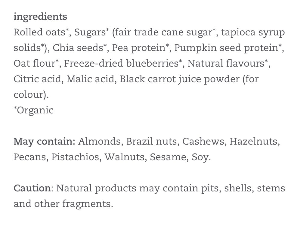 A Product of Canada- Prana Blueberry Muffin Organic Overnight Chia Oats with 12g Protein, 260g