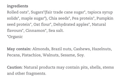 🇨🇦 Prana Maple Apple Organic Overnight Chia Oats with 12g Protein, 260g