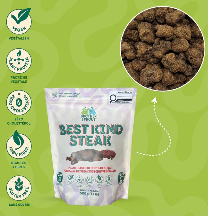 🇨🇦 Brother Sprout Best Kind Steak Plant Based Steak Bites, 500g