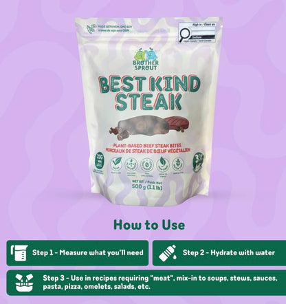 🇨🇦 Brother Sprout Best Kind Steak Plant Based Steak Bites, 500g