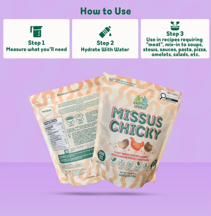 🇨🇦 Brother Sprout Missus Chicky Plant Based Chik'n Chunks, 500 g