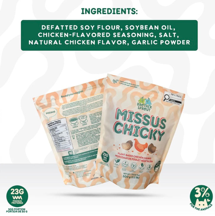 🇨🇦 Brother Sprout Missus Chicky Plant Based Chik'n Chunks, 500 g