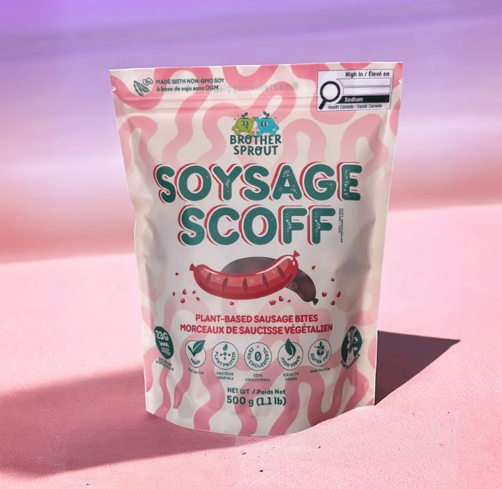 🇨🇦 Soysage Scoff Plant Based Sausage Bites, 500g, Best Before Oct 30/26
