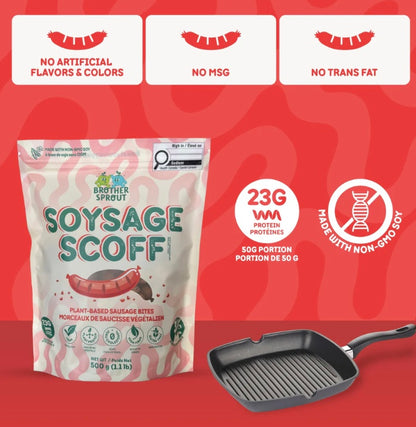 🇨🇦 Soysage Scoff Plant Based Sausage Bites, 500g, Best Before Oct 30/26