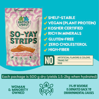 🇨🇦 Brother Sprout So-Yay Strips, Plant Based Soy Strips, 500g