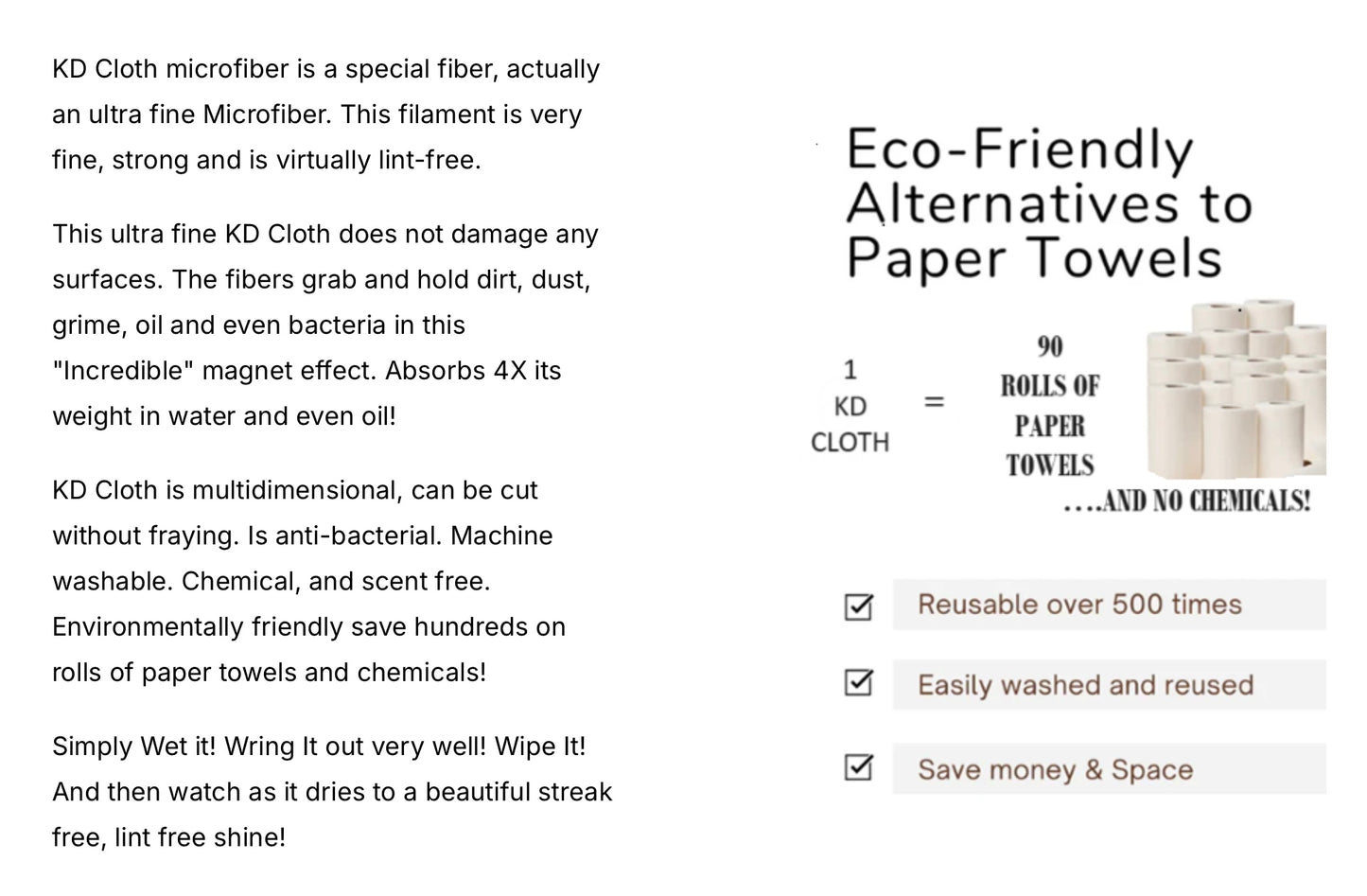 KD Cloth 3-Pack — Zero-Chemical, Zero-Waste Cleaning