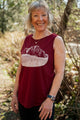 FLOATING ISLAND - Women's Relaxed Bamboo Tank - Bordeaux Red