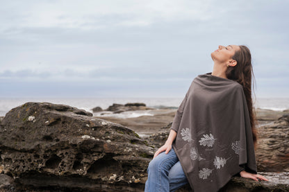 Oak Leaves Poncho — TENCEL™ & Organic Cotton, Made in Canada