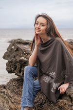 Oak Leaves Poncho — TENCEL™ & Organic Cotton, Made in Canada