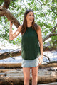 Women's Relaxed Bamboo Tank - Blank Apparel - Forest Green