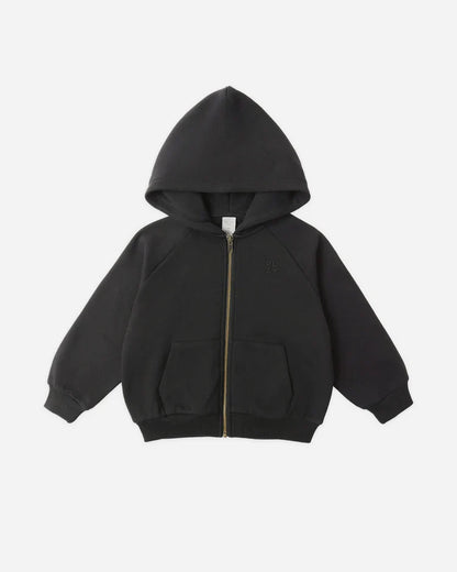 Zip Raglan Hoodie | Black | Rylee & Cru