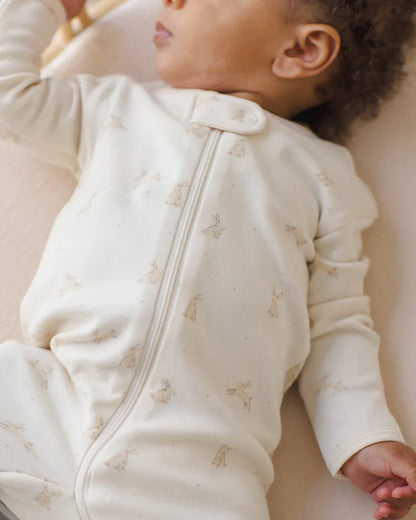 Zip Long Sleeve Sleeper Footie | Bunnies | Quincy Mae