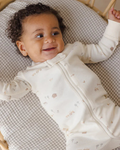 Zip Longsleeve Sleeper | Farm | Quincy Mae