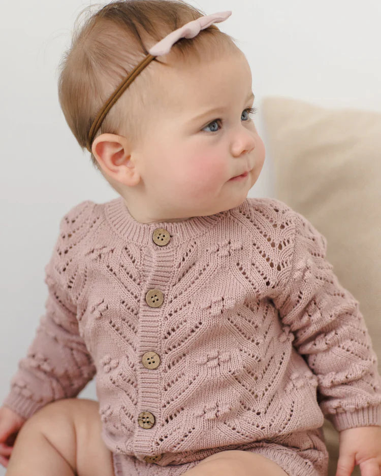 Knit Cardigan | Mauve | Quincy Mae