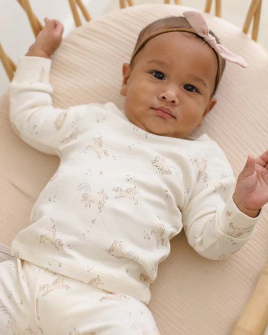 Quincy Mae Organic Cotton Pajama Set — Unicorns