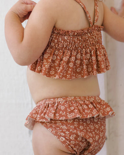 Smocked Ruffle Bikini | Poppy Floral | Quincy Mae