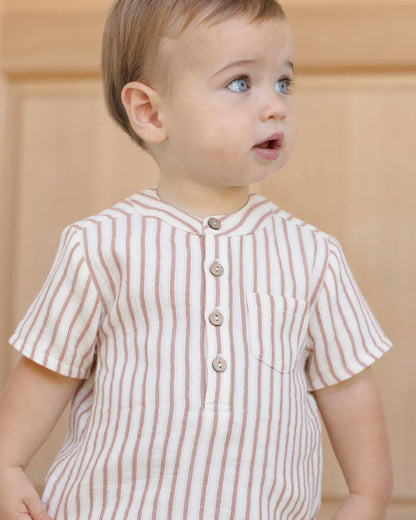 Jaxson Shirt | Vintage Stripe | Quincy Mae