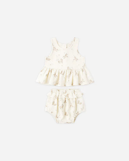 Sleeveless Peplum Set | Unicorns | Quincy Mae