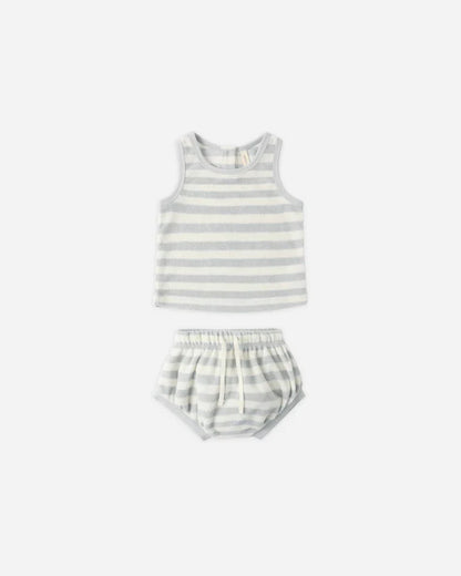 Terry Tank + Short Set | Sky Stripe | Quincy Mae