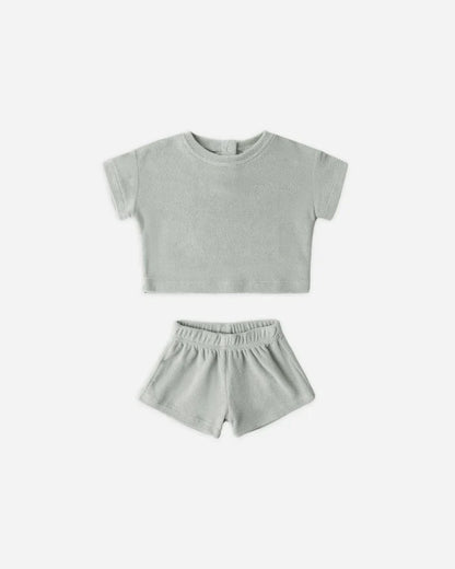 Terry Tee + Short Set | Sage | Quincy Mae