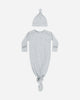 Knotted Baby Gown + Hat | Dusty Blue | Quincy Mae