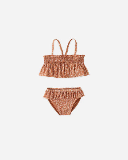 Smocked Ruffle Bikini | Poppy Floral | Quincy Mae