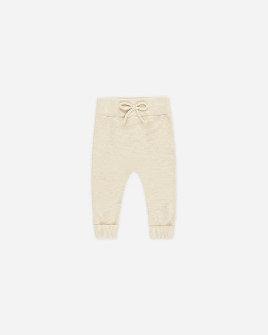 Knit Pant | Heathered Natural | Quincy Mae