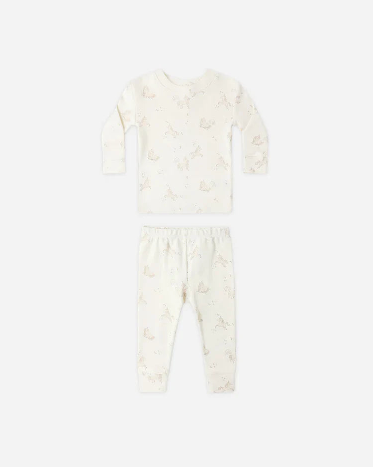 Quincy Mae Organic Cotton Pajama Set — Unicorns