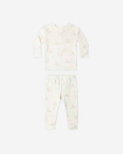 Quincy Mae Organic Cotton Pajama Set — Unicorns