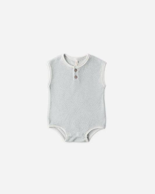 Terry Cloth Romper | Sky | Quincy Mae