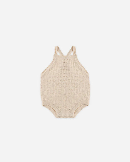 Annie Knit Romper | Ecru | Quincy Mae