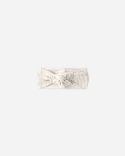 Knotted Headband | Oat Micro Stripe | Quincy Mae