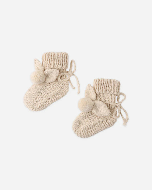 Bunny Knit Booties | Ecru | Quincy Mae