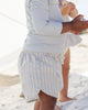 Boys Swim Short | Blue + Butterscotch Stripe | Quincy Mae