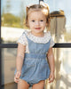 Ruffle Collar Bodysuit | Blue Ditsy | Rylee & Cru