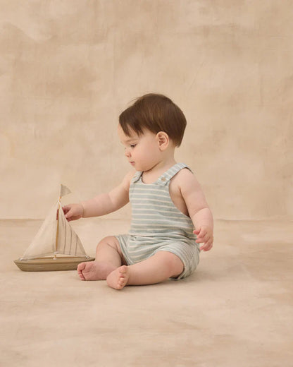 Gio Romper | Seafoam Terry Stripe | Rylee & Cru